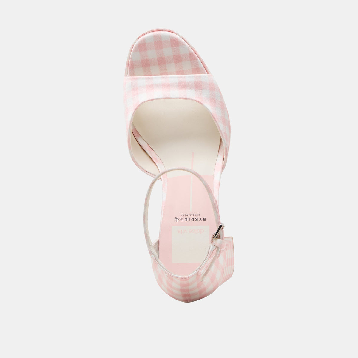 Pandro X Byrdie Golf Pink Plaid Gingham Wide Heels - Dolce Vita