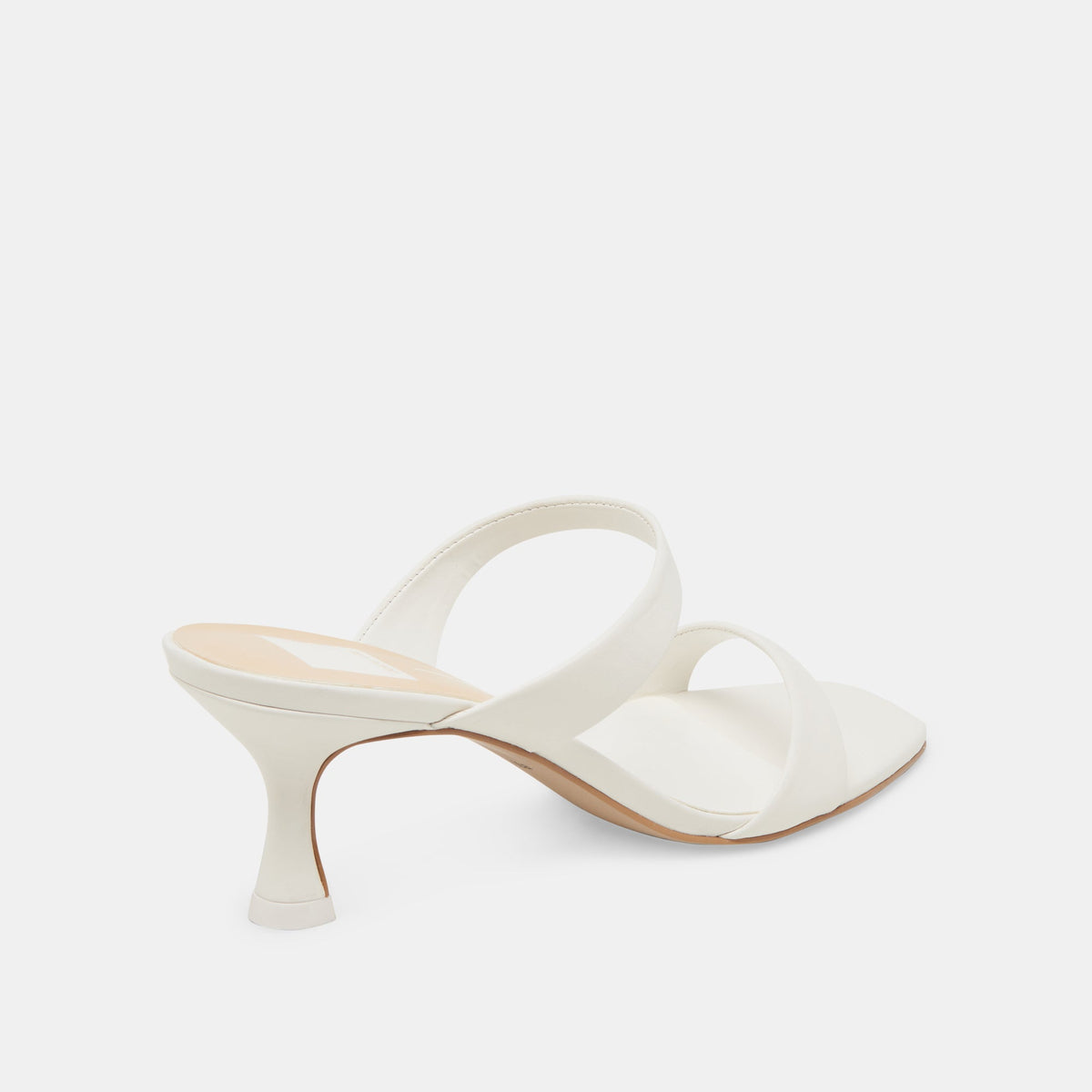 Genora Wide White Leather Heels - Dolce Vita