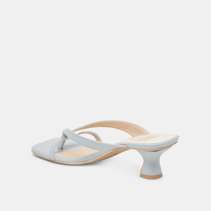BREVEL WIDE HEELS LIGHT BLUE LEATHER - Dolce Vita