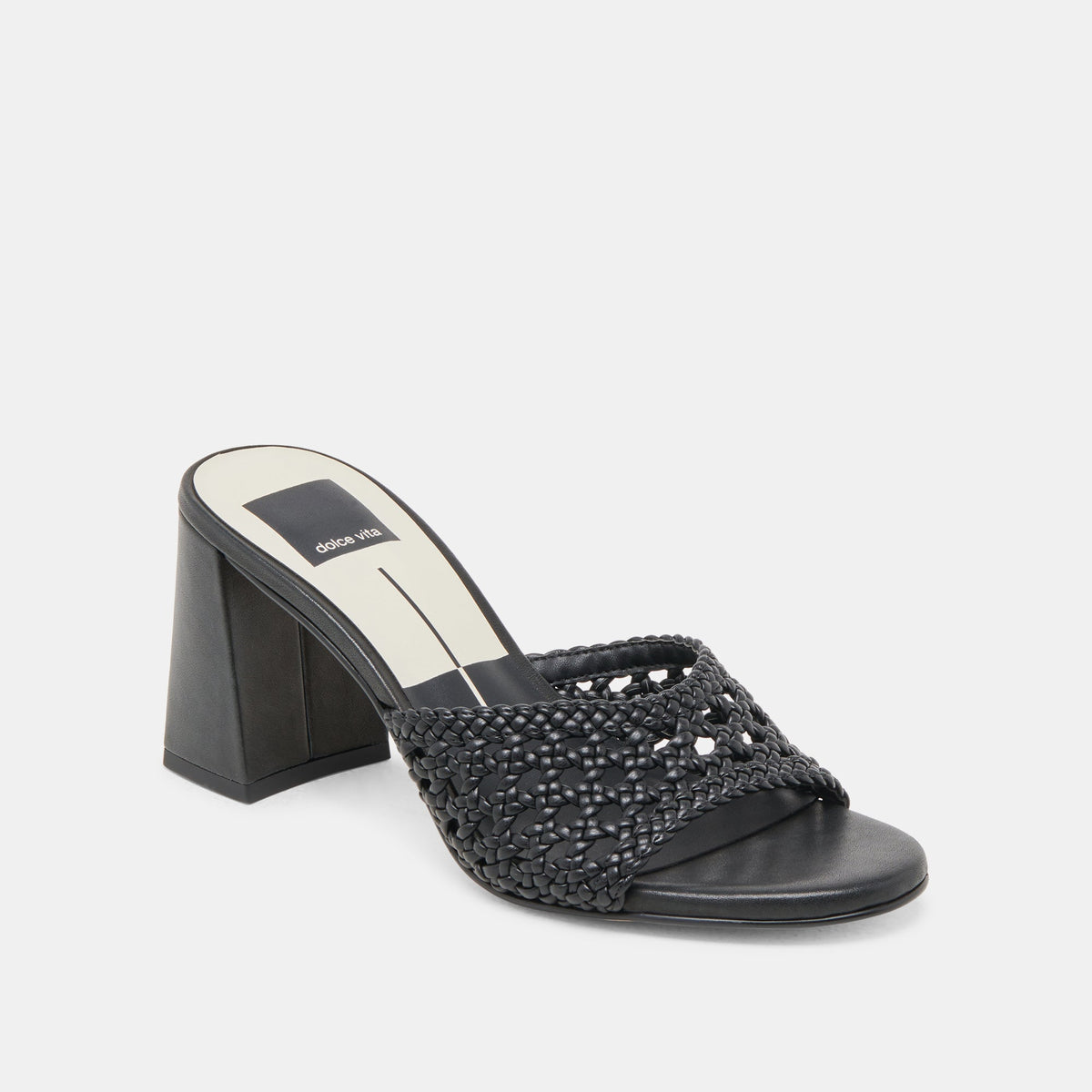 MARGOE HEELS BLACK WOVEN STELLA - Dolce Vita