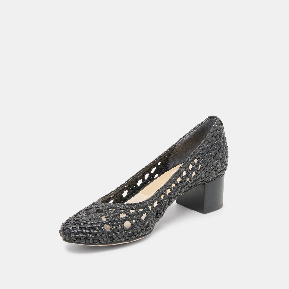 Lula Black Woven Raffia Heels - Dolce Vita