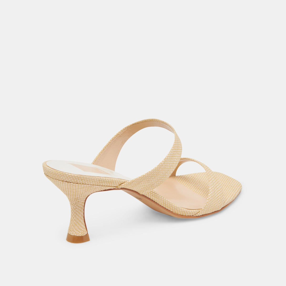 Genora Wide Lt Natural Woven Raffia Heels - Dolce Vita