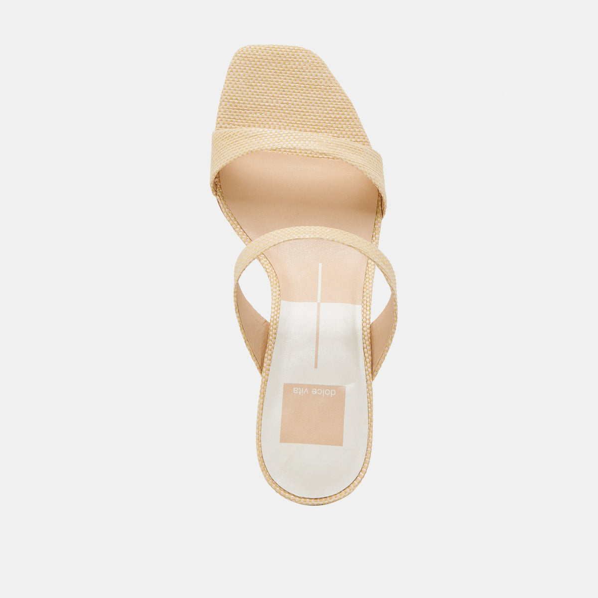 Genora Wide Lt Natural Woven Raffia Heels - Dolce Vita
