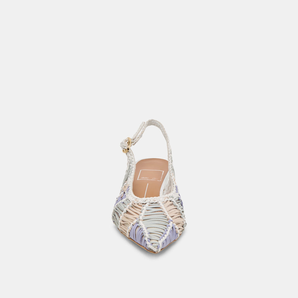 Dafney White Multi Woven Leather Heels - Dolce Vita