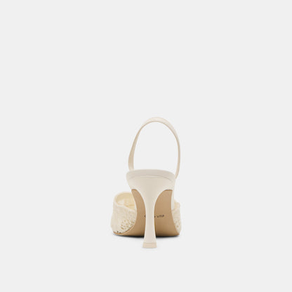 LARRA HEELS WHITE CROCHET - Dolce Vita