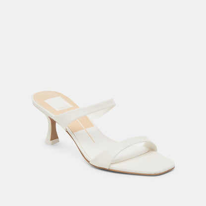 Genora White Leather Heels - Dolce Vita