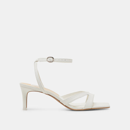 BECKI WIDE HEELS TRUE WHITE LEATHER - Dolce Vita
