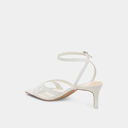 BECKI WIDE HEELS TRUE WHITE LEATHER - Dolce Vita