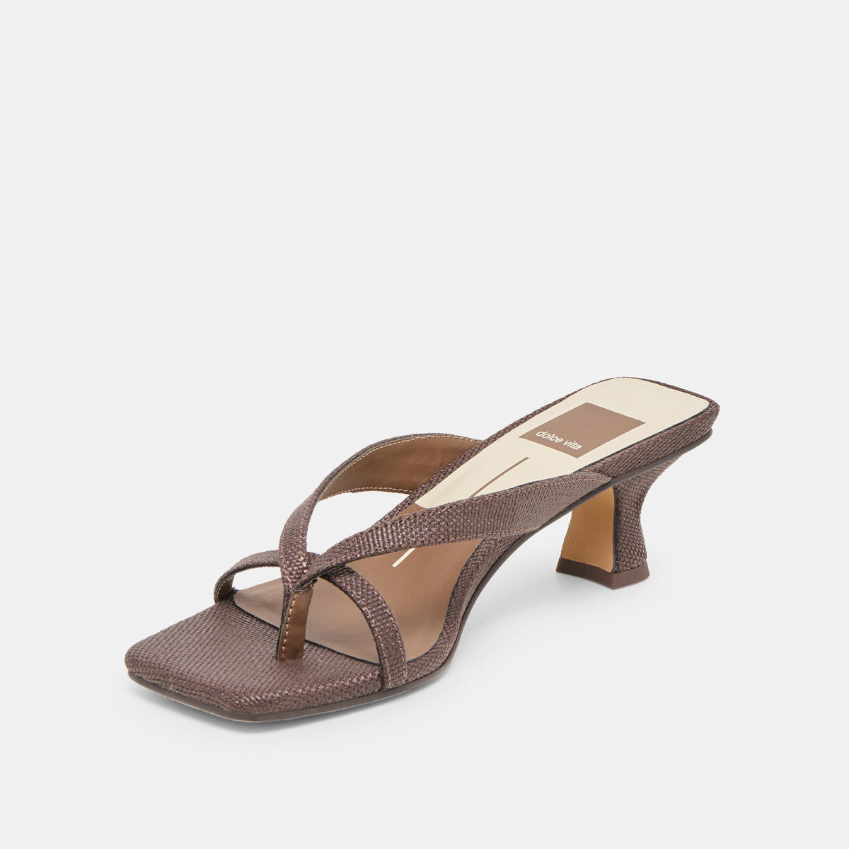 Brevel Chocolate Raffia Heels - Dolce Vita