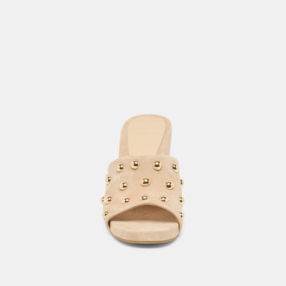 Holta Stud Camel Suede Wedges - Dolce Vita