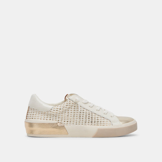ZINA SNEAKERS BONE GOLD WOVEN - Dolce Vita