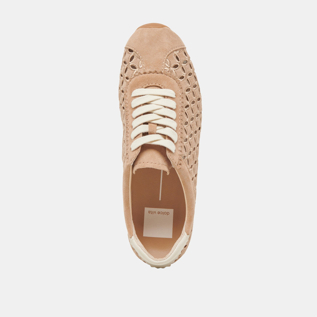DANIE EYELET PERF SNEAKERS CAMEL SUEDE - Dolce Vita