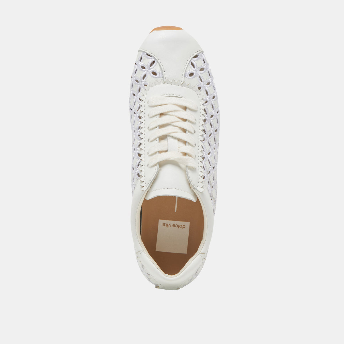 DANIE EYELET PERF SNEAKERS TRUE WHITE LEATHER - Dolce Vita