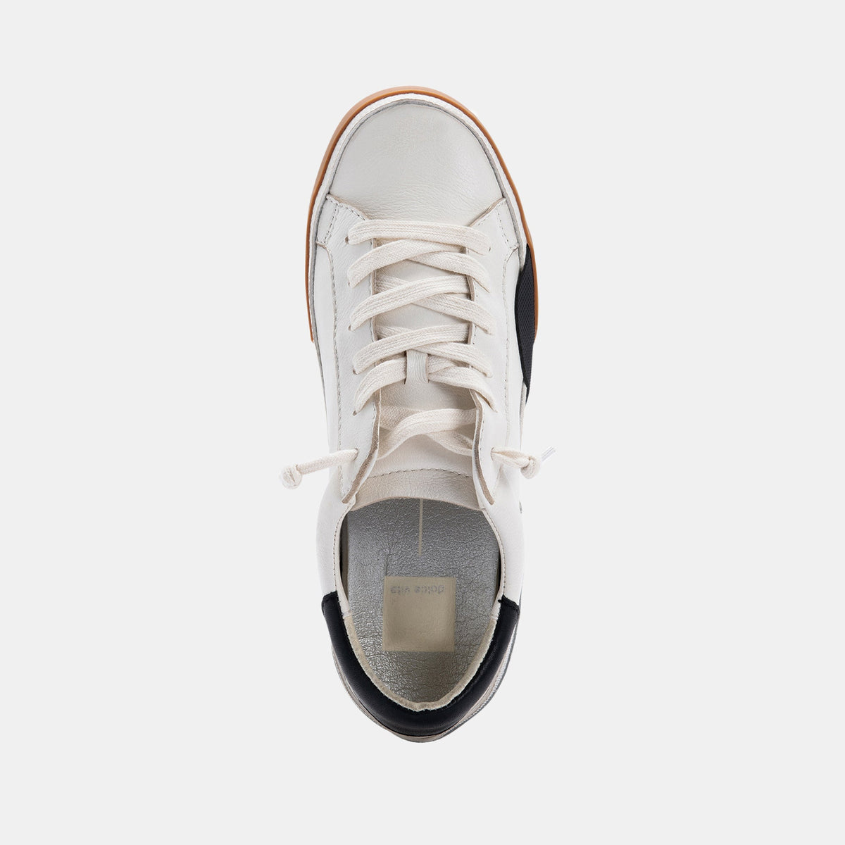 Zina Wide Sneakers White Black Leather - Dolce Vita
