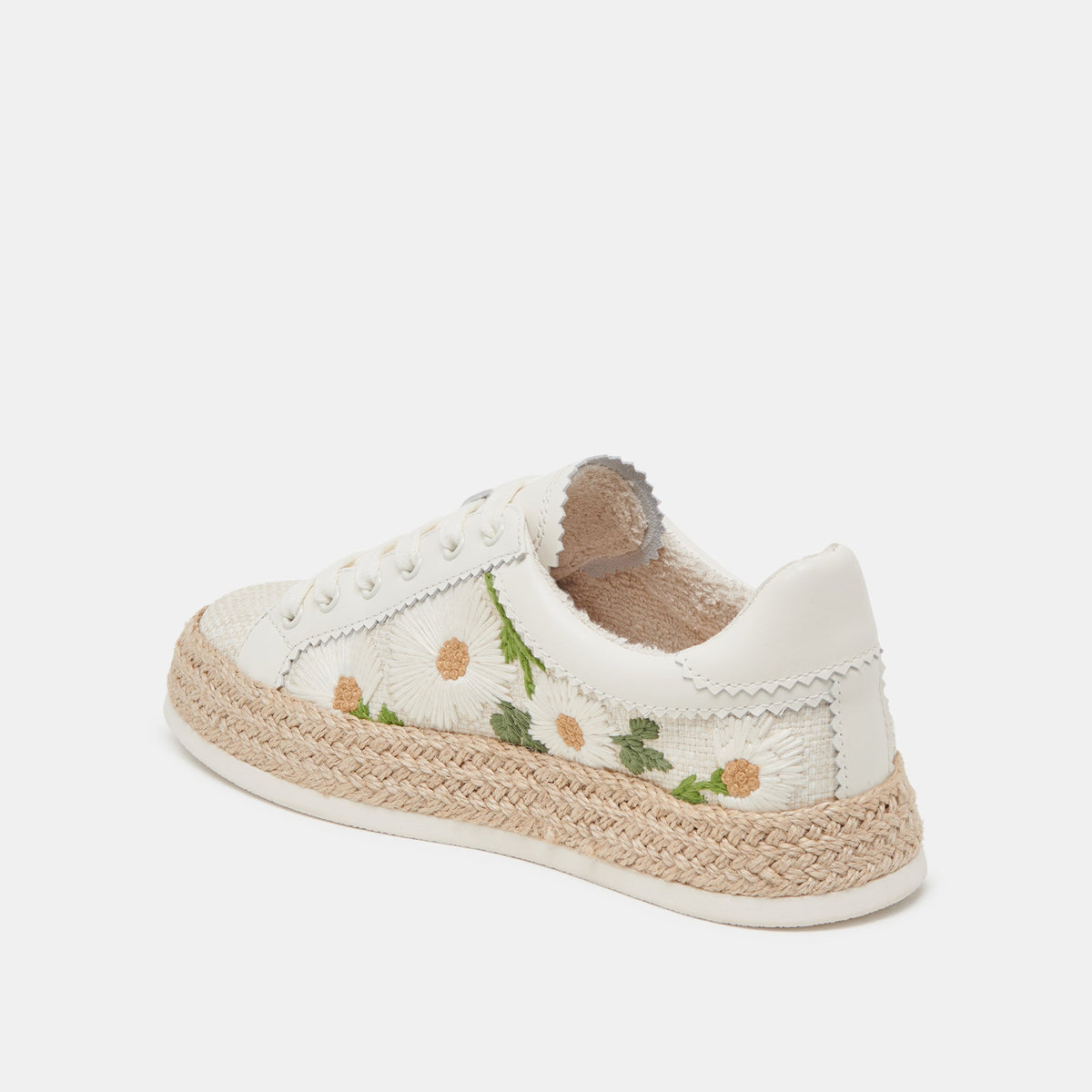 AZALIA SNEAKERS WHITE FLORAL RAFFIA - Dolce Vita