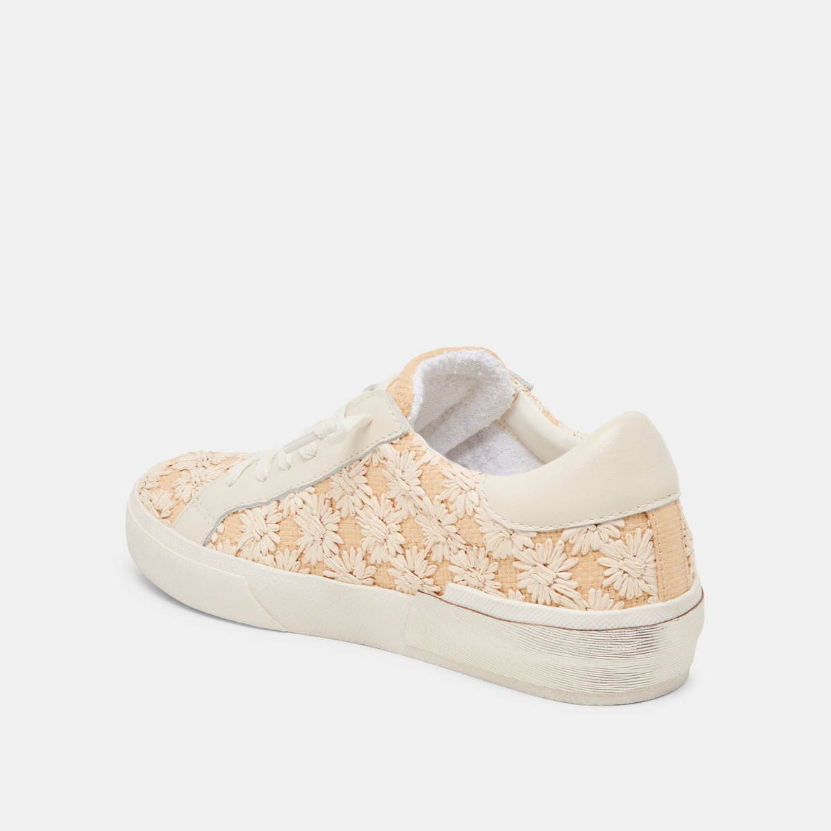 ZINA FLORAL SNEAKERS CREME FLORAL RAFFIA - Dolce Vita