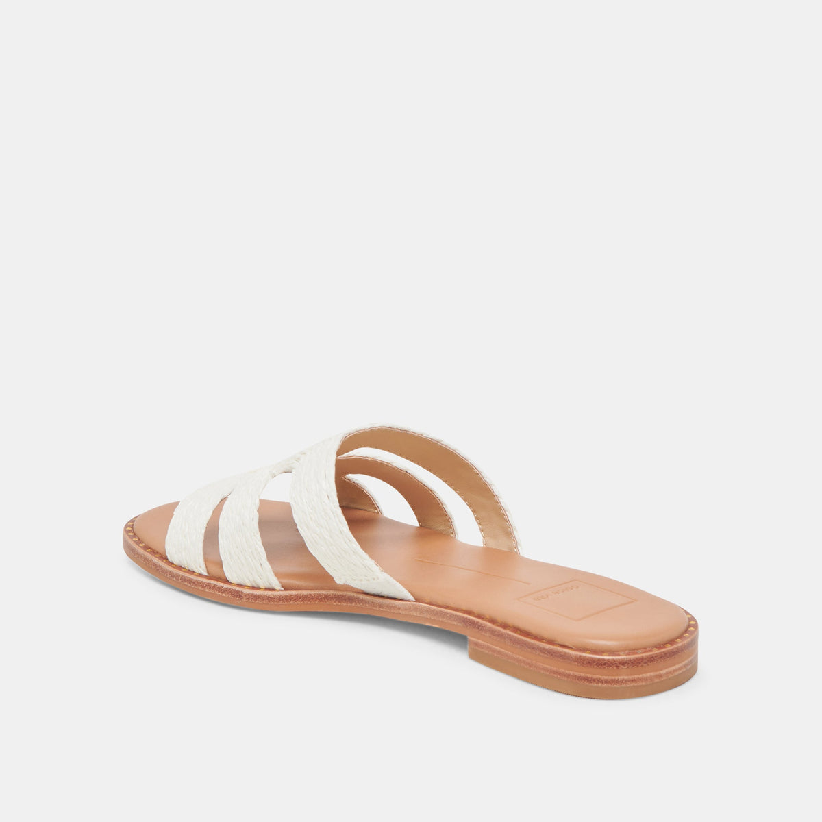 EMON WIDE SANDALS WHITE RAFFIA - Dolce Vita