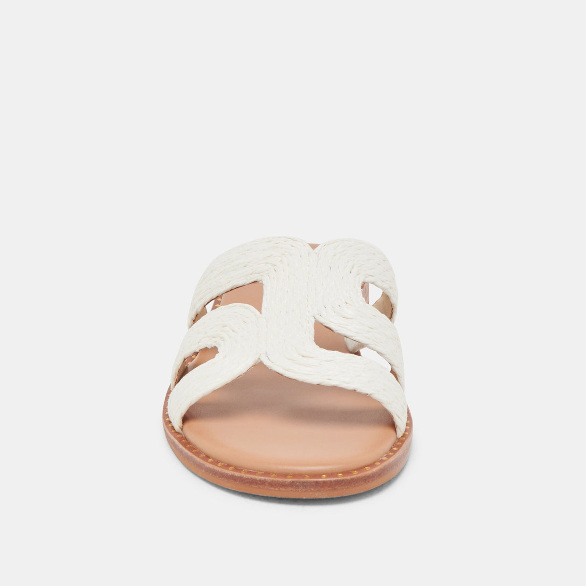EMON WIDE SANDALS WHITE RAFFIA - Dolce Vita