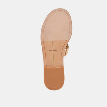 EMON WIDE SANDALS LT NATURAL RAFFIA - Dolce Vita