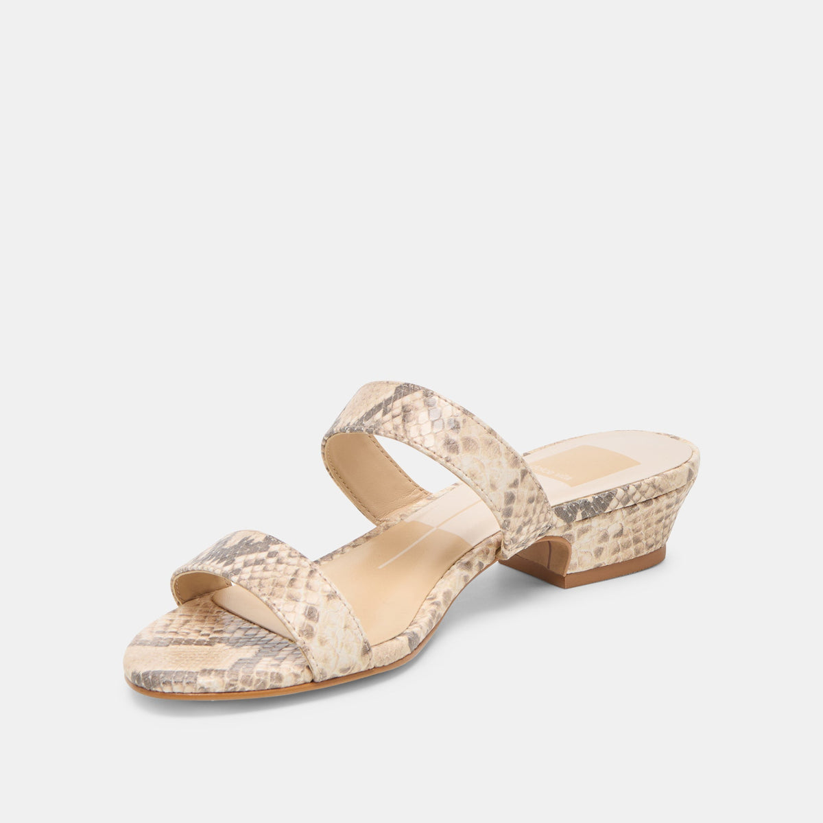 Kamile Natural Snake Embossed Leather Sandals - Dolce Vita