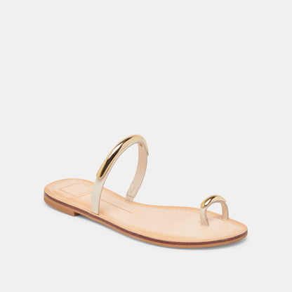 WINK WIDE SANDALS BONE LEATHER - Dolce Vita