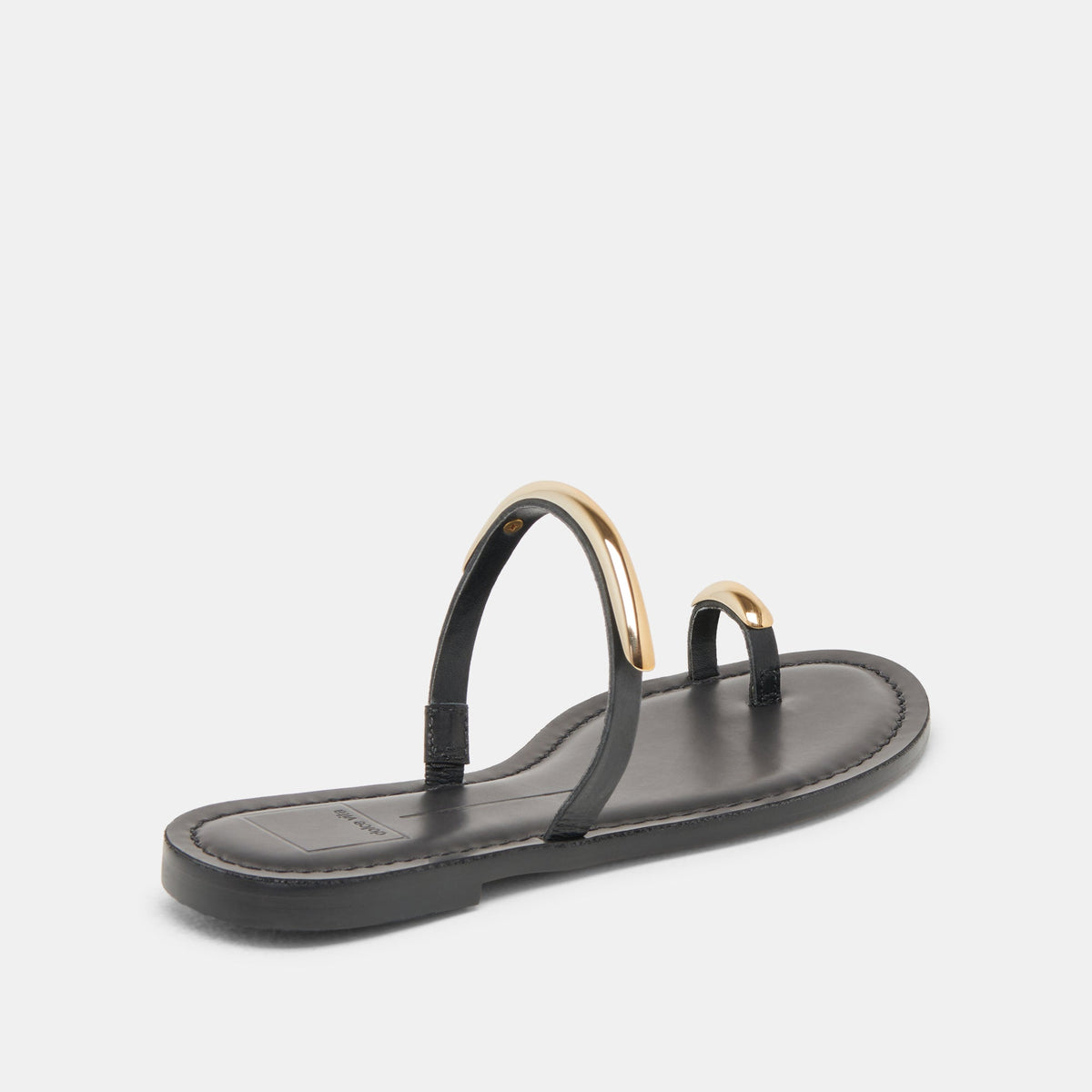 WINK WIDE SANDALS BLACK LEATHER - Dolce Vita