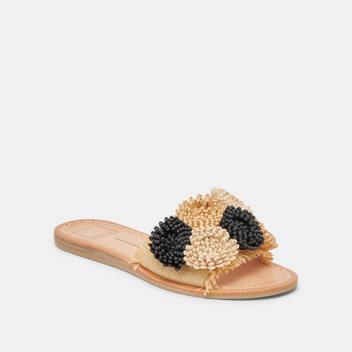 DANELA SANDALS BLACK NATURAL RAFFIA - Dolce Vita