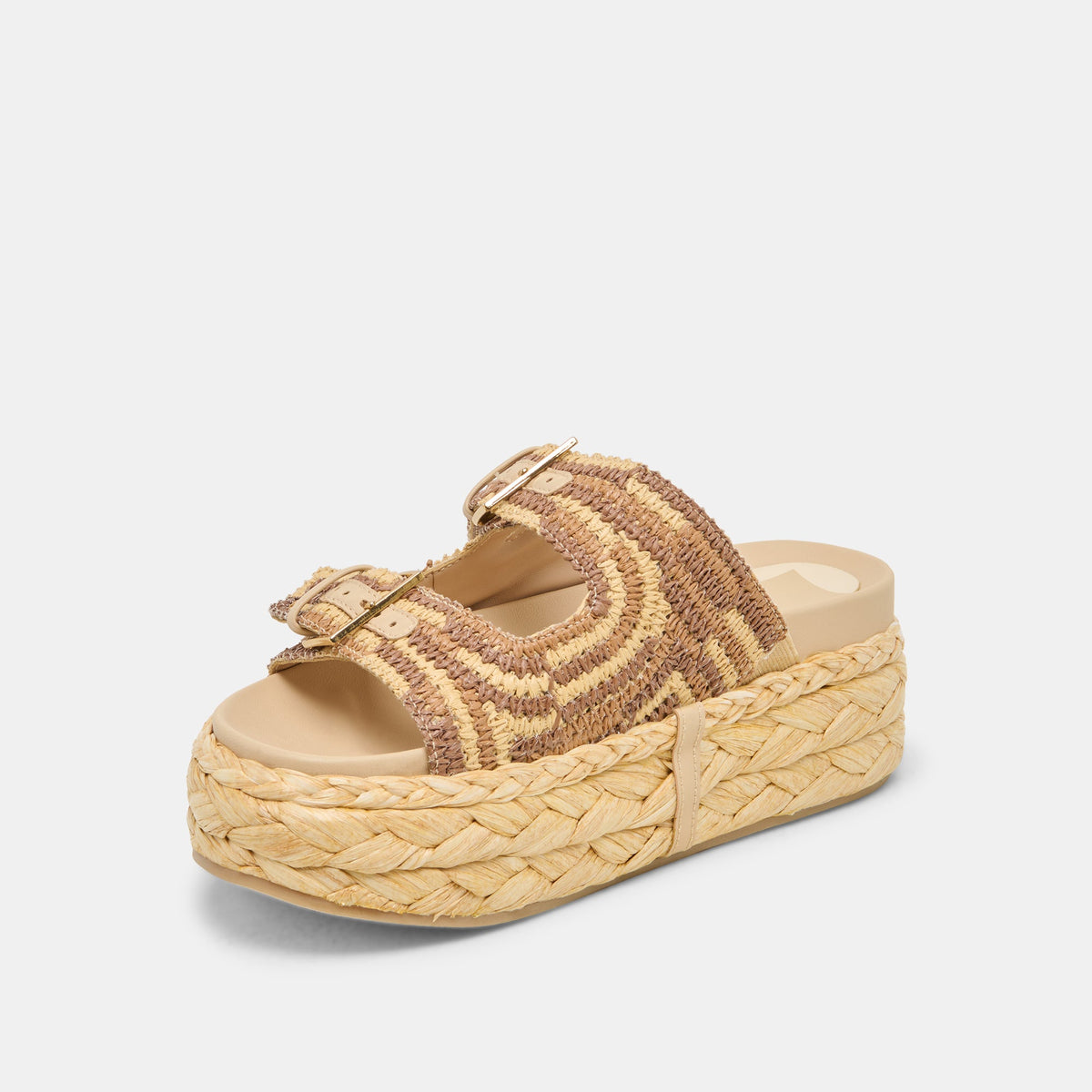 Falyn Brown Natural Woven Raffia Sandals - Dolce Vita