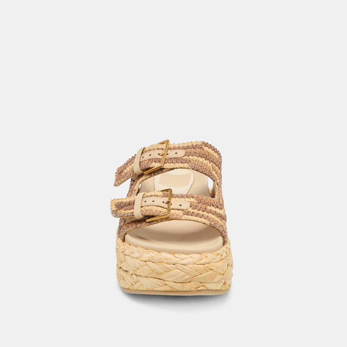 Falyn Brown Natural Woven Raffia Sandals - Dolce Vita