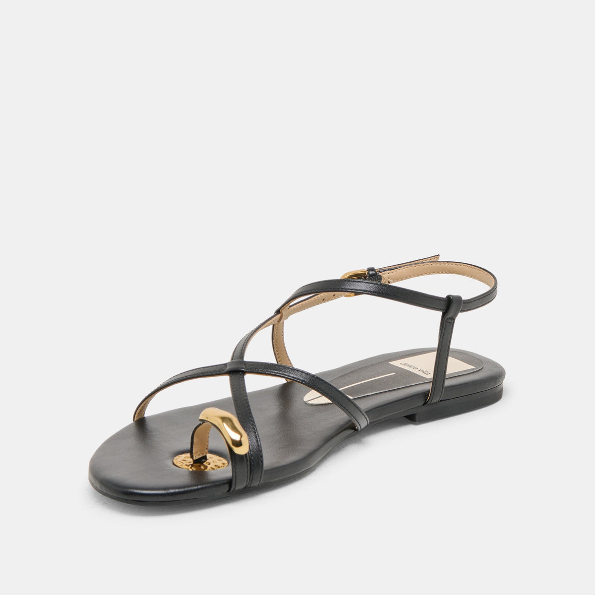 KESHA SANDALS BLACK LEATHER - Dolce Vita