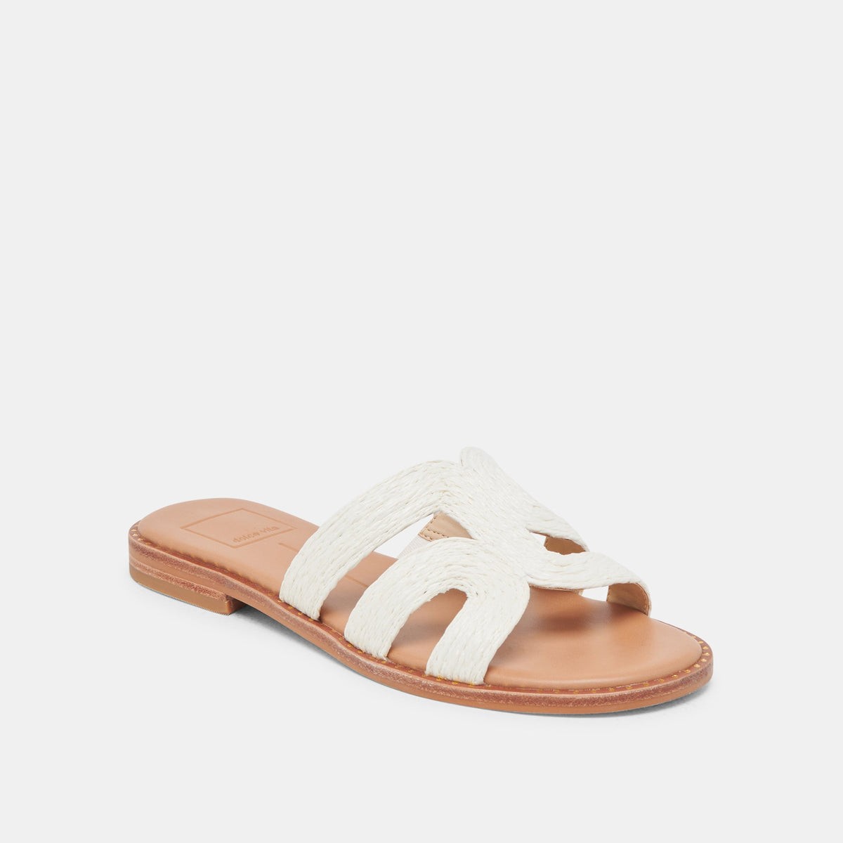 EMON SANDALS WHITE RAFFIA - Dolce Vita