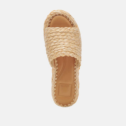 Chavi Wide Sandals LT Natural Raffia - Dolce Vita