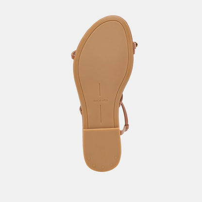 KESHA SANDALS COGNAC LEATHER - Dolce Vita