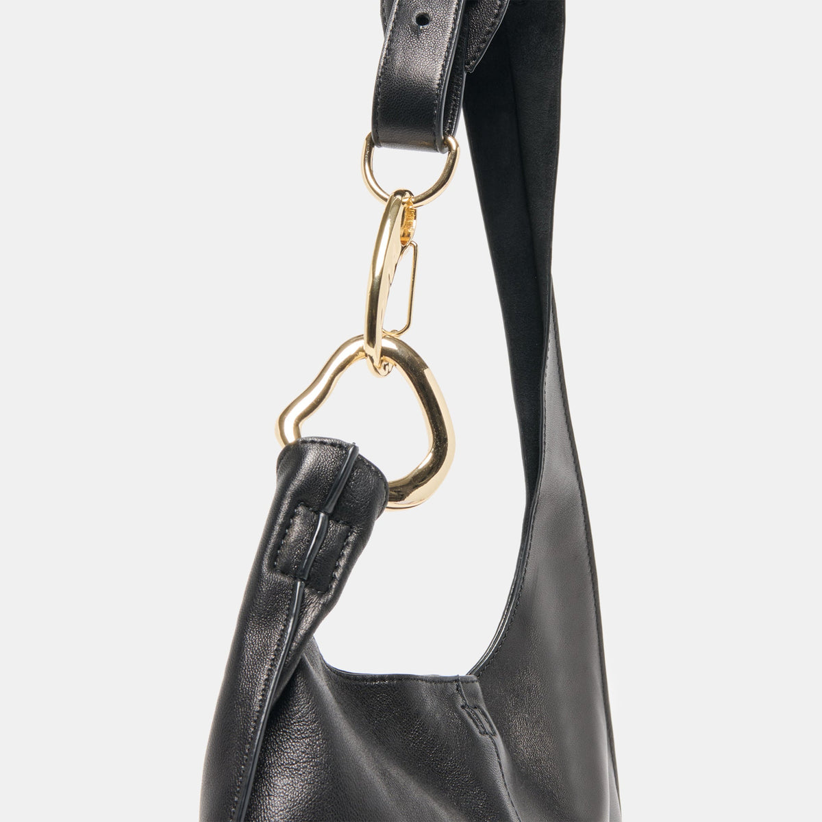 Johnnie Black Leather Shoulder Bag - Dolce Vita