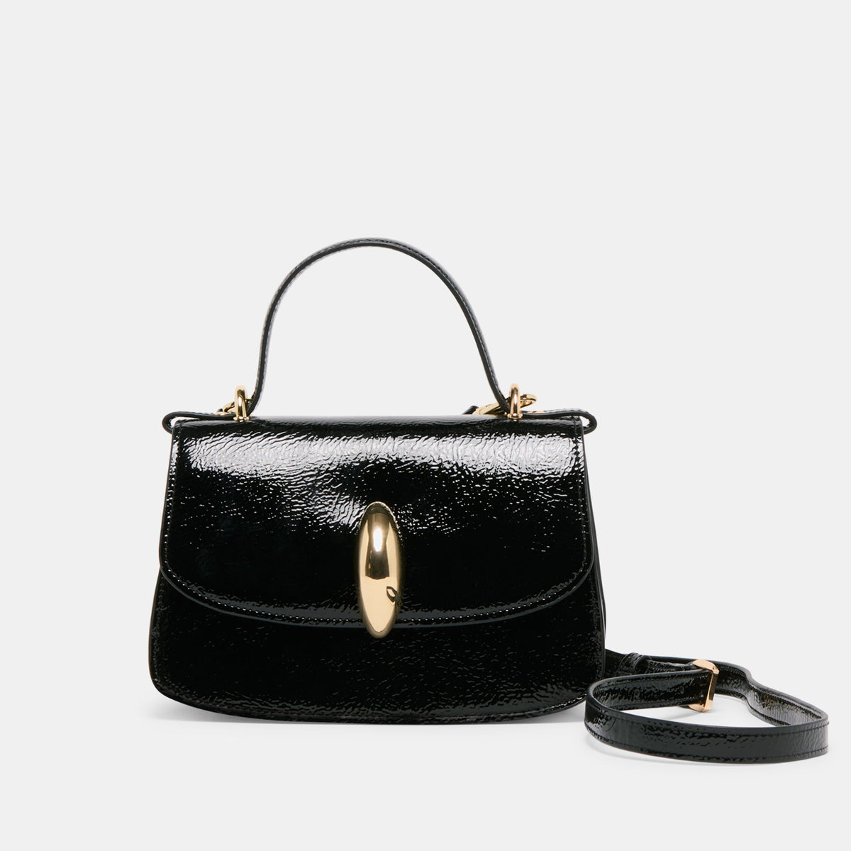Lucia Black Crackled Stella Crossbody - Dolce Vita
