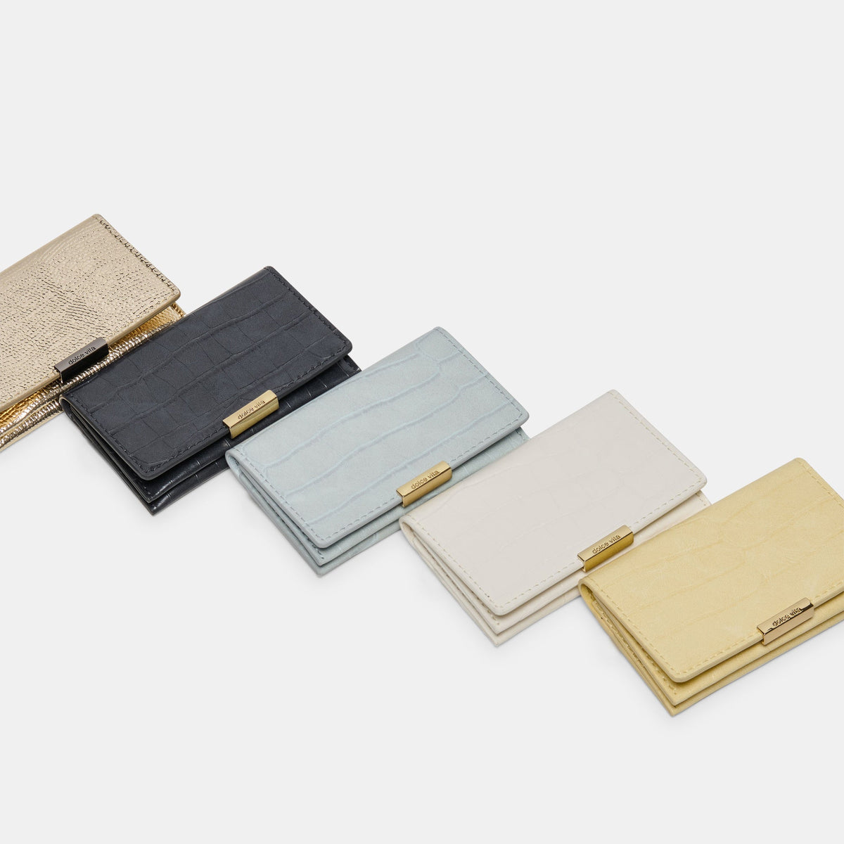 Mini-Me White Croco Stella Wallet - Dolce Vita