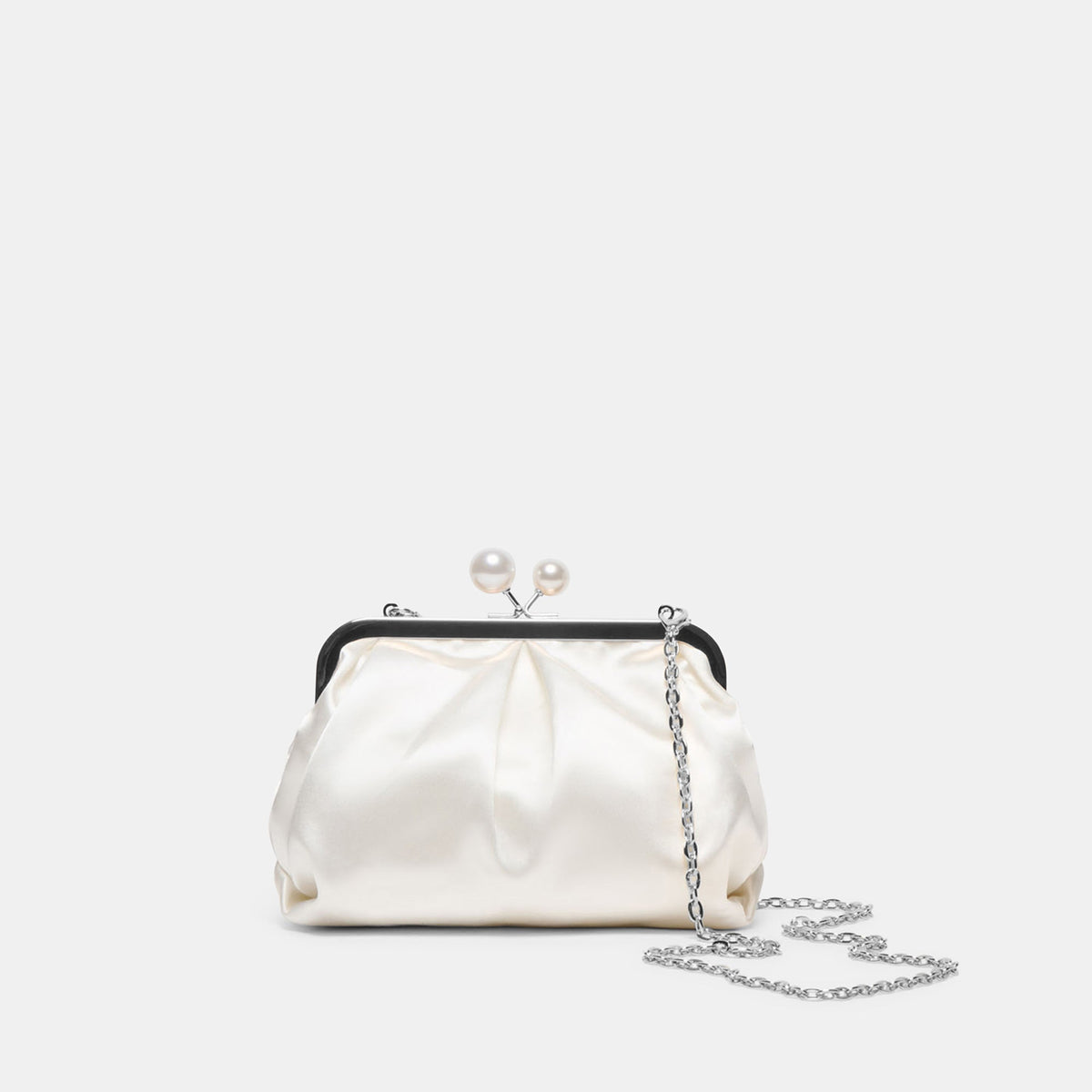 Kendall White Satin Clutch - Dolce Vita