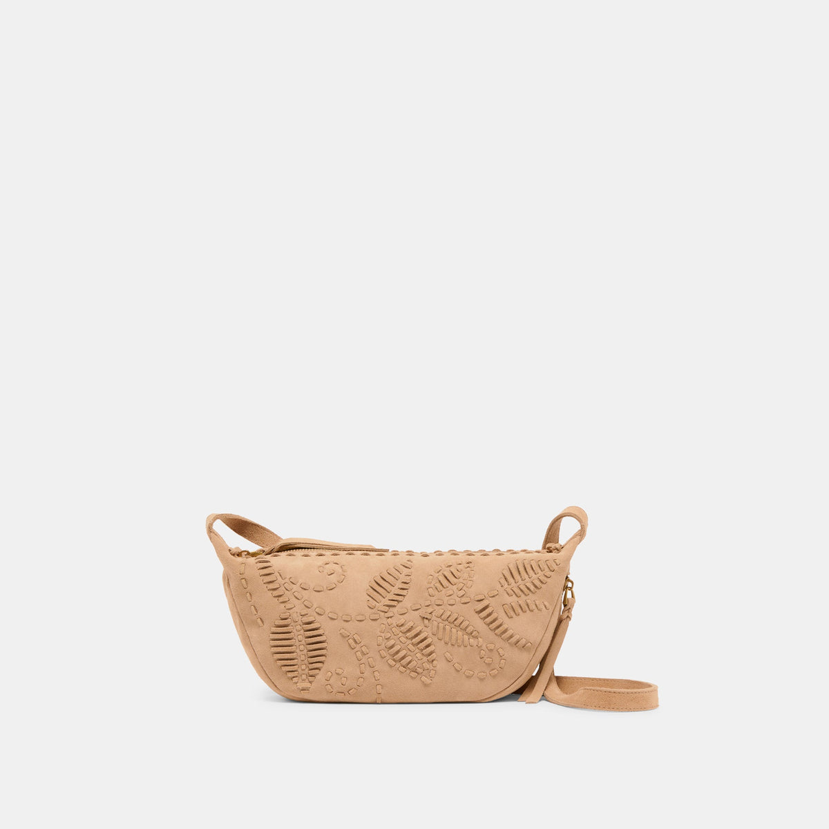 Lipari Beige Suede Crossbody - Dolce Vita