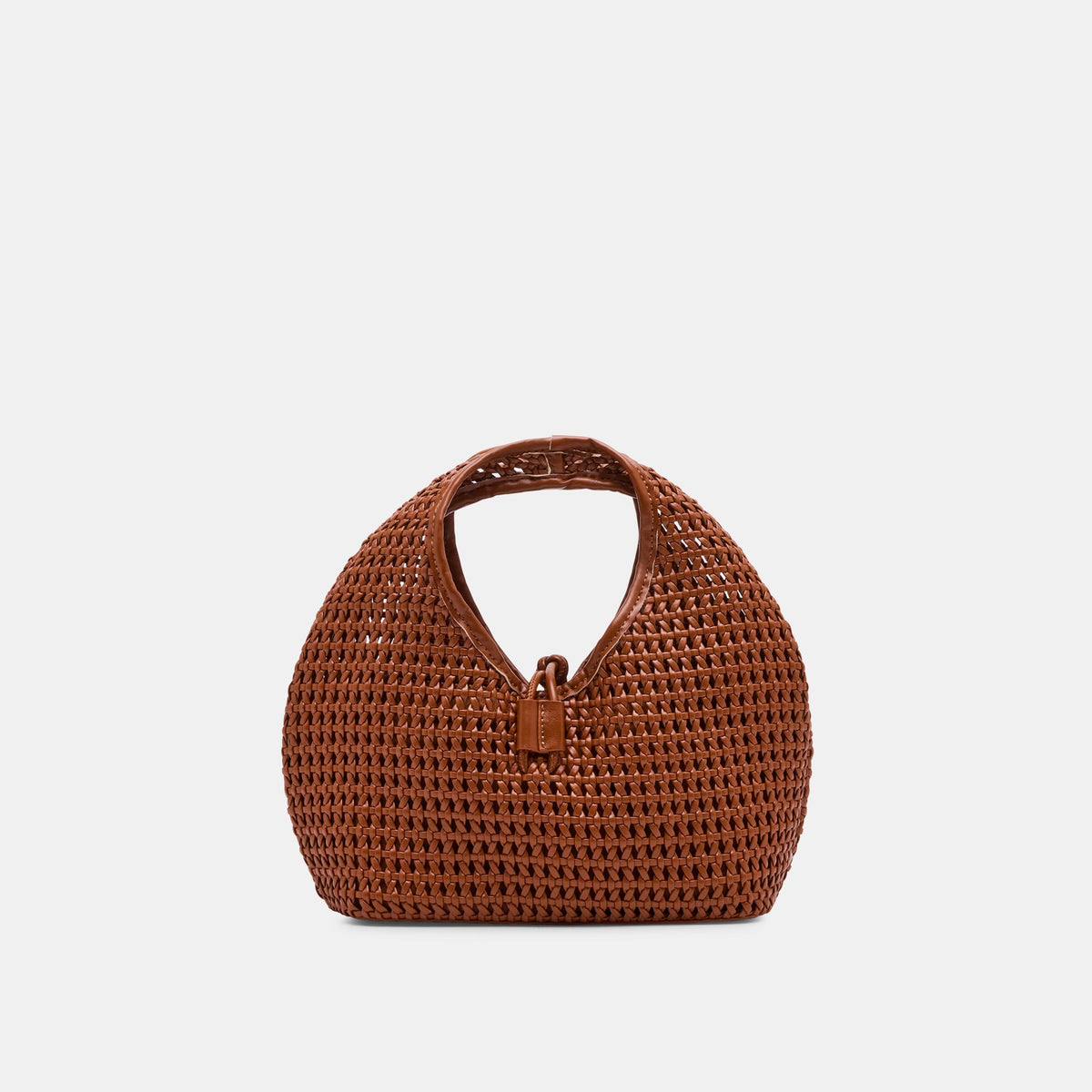 Dahlia Cognac Stella Woven Handbag - Dolce Vita