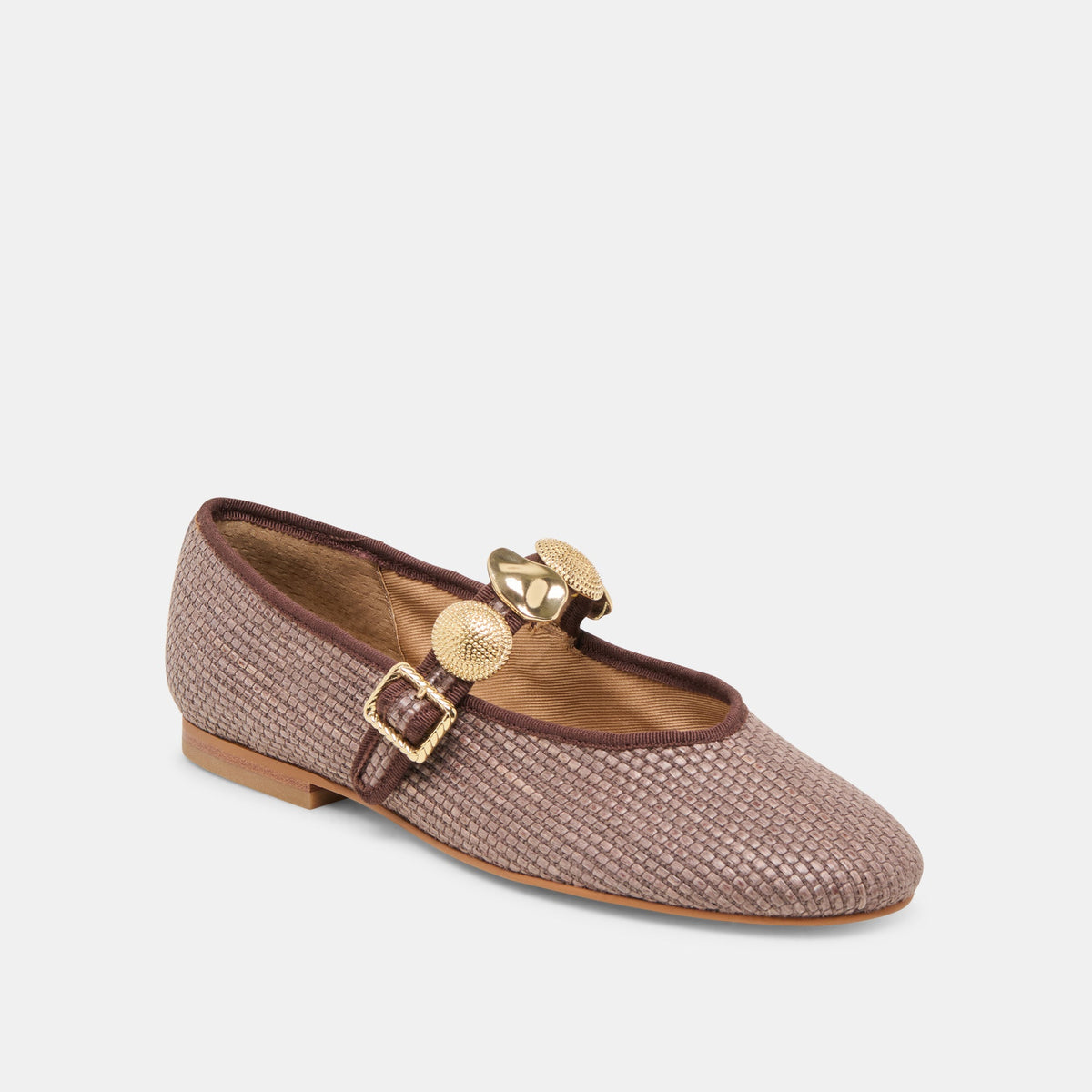 RELAN BALLET FLATS WALNUT RAFFIA - Dolce Vita