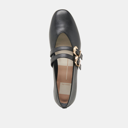 BAYLEE BALLET FLATS BLACK LEATHER - Dolce Vita