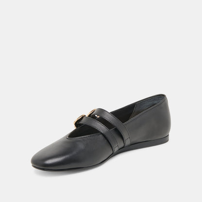 BAYLEE BALLET FLATS BLACK LEATHER - Dolce Vita